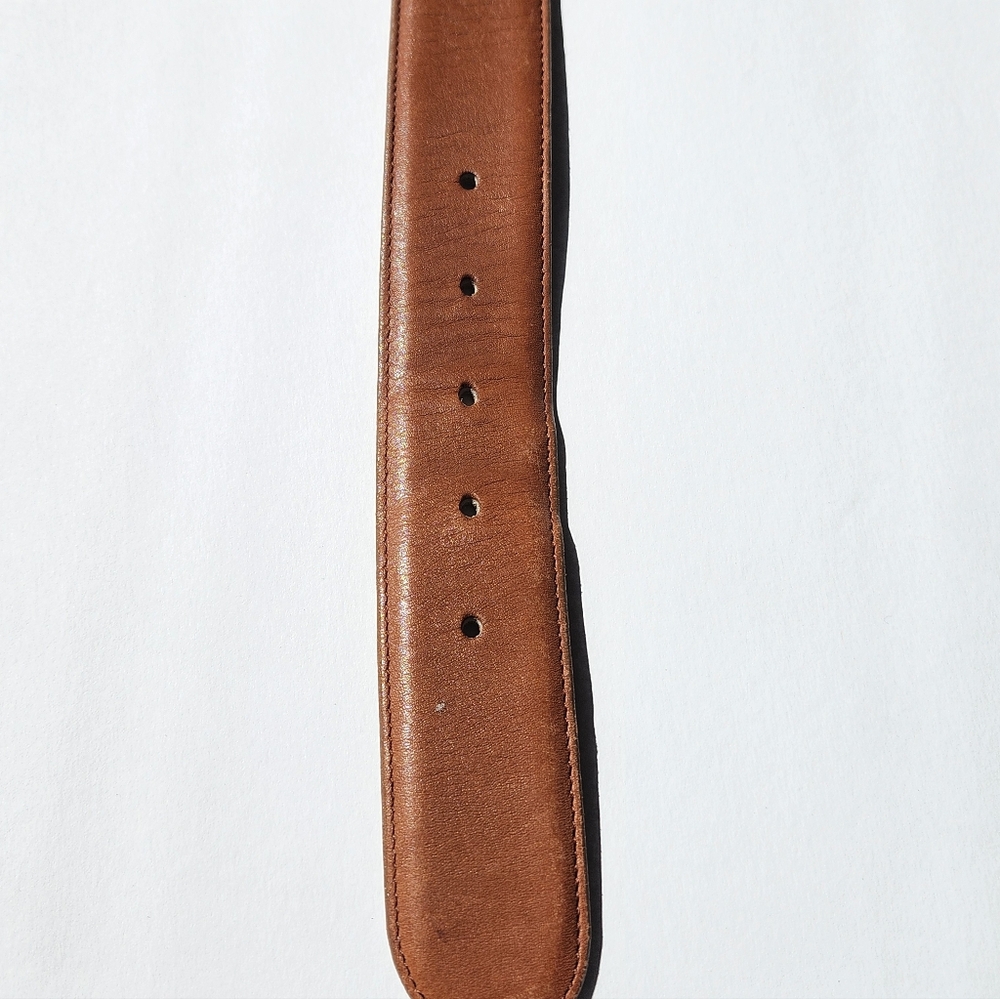 Coach Tan Leather Belt with Gold Buckle - Picture 3 of 9